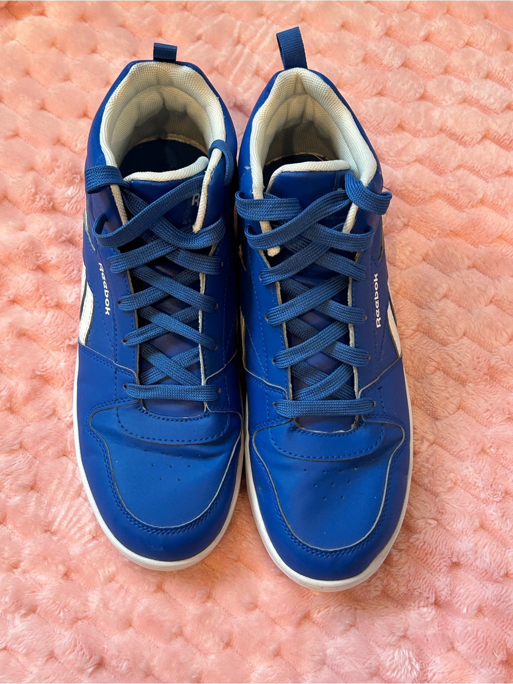 Reebok Men's Royal Blue High-Top Sneakers with White Accents